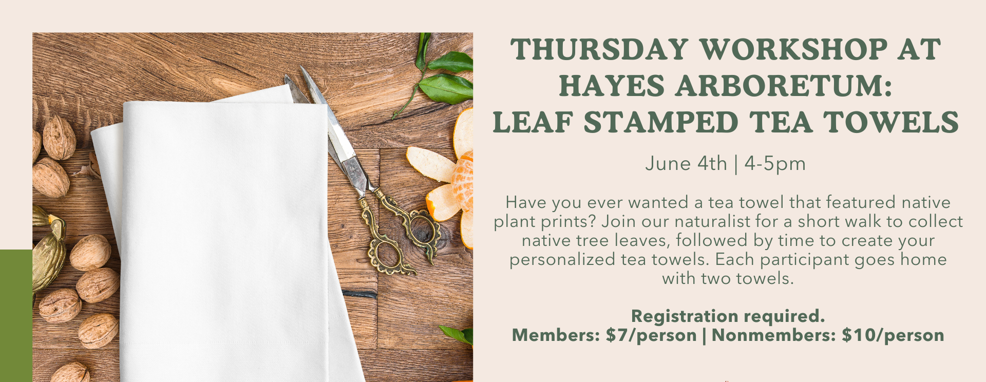 Thursday Workshop: Leaf Stamped Tea Towels